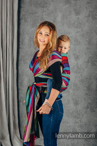 LennyHybrid Half Buckle Carrier - CAROUSEL OF COLORS - 100% bomull - PreSchool