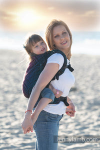 LennyPreschool Carrier - Pfauenschwanz - Schwarzer Opal - 60 % Baumwolle, 28 % Merinowolle, 8 % Seide, 4 % Kaschmir