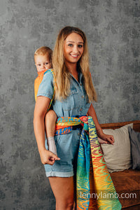 LennyHybrid Half Buckle Carrier - RAINBOW - CHEVRON - 100% bomull - PreSchool