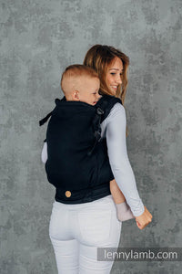 LennyPreschool Carrier - BASIC LINE LITTLE HERRINGBONE BLACK EBONY - 100% bomull