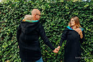 Asymmetrical Hoodie - Black with Rainbow Lotus