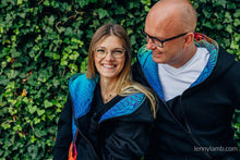 Laden Sie das Bild in den Galerie-Viewer, Asymmetrical Hoodie - Black with Rainbow Lotus
