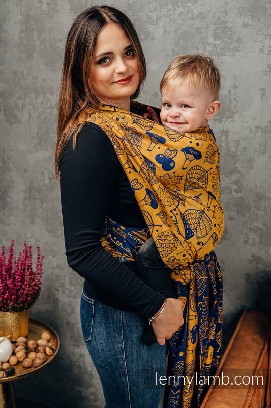 Lenny Lamb Woven Baby Wrap/Vävd sjal - UNDER THE LEAVES - GOLDEN AUTUMN - 100% bomull