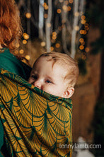 Load image into Gallery viewer, Lenny Lamb Woven Baby Wrap/Vävd sjal - DECO - GOLDEN MOSS - 75% bomull, 21% merinoull, 4% kashmir
