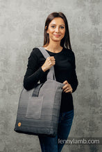 Load image into Gallery viewer, Axelväska av sjaltyg - LITTLE HERRINGBONE OMBRE GREY
