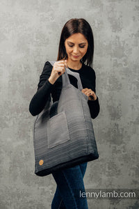 Axelväska av sjaltyg - LITTLE HERRINGBONE OMBRE GREY