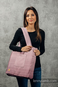 Axelväska av sjaltyg - LITTLE HERRINGBONE OMBRE PINK