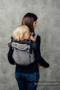 Lenny Buckle Onbuhimo Carrier - LITTLE HERRINGBONE OMBRE GRAY - 100% cotton