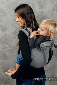 Lenny Buckle Onbuhimo Carrier - LITTLE HERRINGBONE OMBRE GRAY - 100% cotton