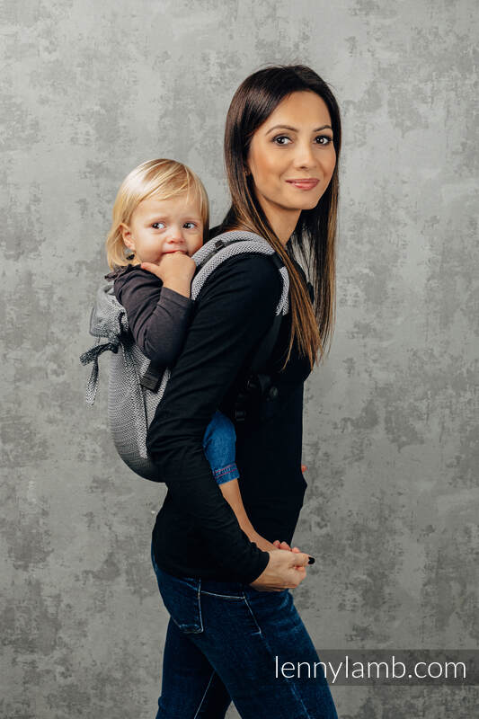 Lenny Buckle Onbuhimo Carrier - LITTLE HERRINGBONE OMBRE GREY - 100% bomull