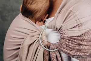 Ringsjal - LITTLE HERRINGBONE BABY PINK- 100% bomull