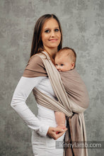 Ladda upp bild till gallerivisning, Lenny Lamb Woven Baby Wrap/Vävd sjal - LITTLE HERRINGBONE BABY CAFFE LATTE - 100% bomull
