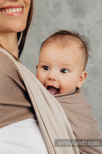 Lenny Lamb Woven Baby Wrap - LITTLE HERRINGBONE BABY CAFFE LATTE - 100% cotton