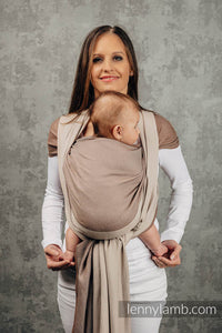 Lenny Lamb Woven Baby Wrap/Vävd sjal - LITTLE HERRINGBONE BABY CAFFE LATTE - 100% bomull