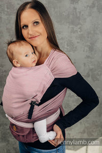 LennyHybrid Half Buckle Carrier - LITTLE HERRINGBONE OMBRE PINK - 100% Cotton - Standard