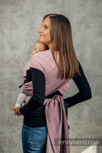 LennyHybrid Half Buckle Carrier - LITTLE HERRINGBONE OMBRE PINK - 100% Cotton - Standard