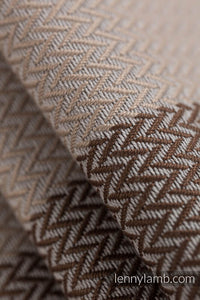 Lenny Lamb Woven Baby Wrap/Vävd sjal - LITTLE HERRINGBONE BABY CAFFE LATTE - 100% bomull