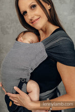 Load image into Gallery viewer, LennyHybrid Half Buckle Carrier - LITTLE HERRINGBONE OMBRE GRAY - 100% cotton - Standard
