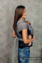 Load image into Gallery viewer, LennyHybrid Half Buckle Carrier - LITTLE HERRINGBONE OMBRE GRAY - 100% cotton - Standard
