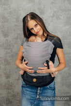 Load image into Gallery viewer, LennyHybrid Half Buckle Carrier - LITTLE HERRINGBONE OMBRE GRAY - 100% cotton - Standard
