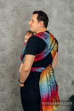 Ladda upp bild till gallerivisning, Lenny Lamb Woven Baby Wrap/Vävd sjal - SYMPHONY RAINBOW DARK - 100% bomull
