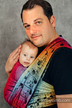 Load image into Gallery viewer, Lenny Lamb Woven Baby Wrap/Vävd sjal - SYMPHONY RAINBOW DARK - 100% bomull
