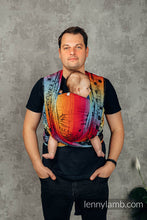 Load image into Gallery viewer, Lenny Lamb Woven Baby Wrap/Vävd sjal - SYMPHONY RAINBOW DARK - 100% bomull
