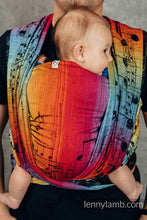 Load image into Gallery viewer, Lenny Lamb Woven Baby Wrap/Vävd sjal - SYMPHONY RAINBOW DARK - 100% bomull
