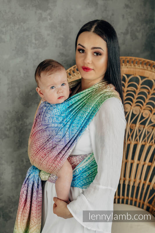 Lenny Lamb Woven Baby Wrap/Vävd sjal - PEACOCK'S TAIL - BUBBLE - 100% bomull