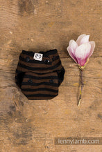 Ladda upp bild till gallerivisning, Tygblöjsset startpaket, Herringbone Natural &amp; Brown &amp; Black Stripes - Storlek Newborn

