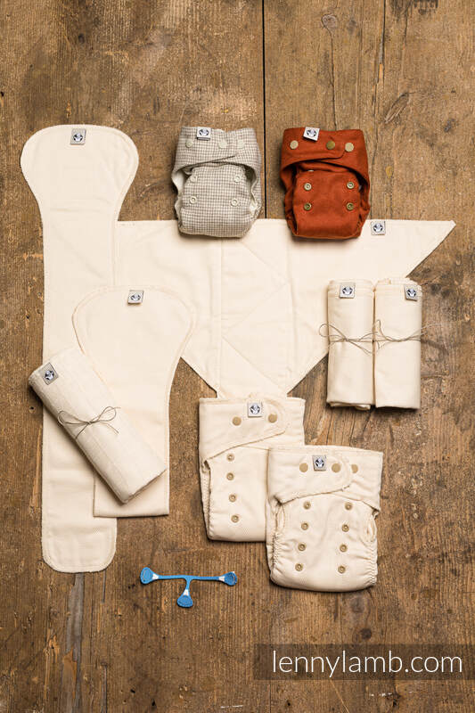 Tygblöjsset startpaket, Foxy Red & Classic Pepitka - Storlek MOS (Mini One Size)