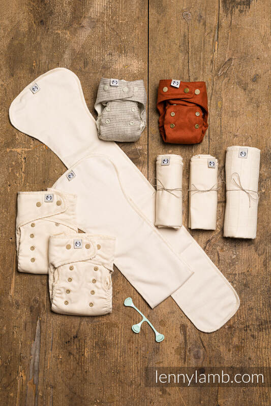 Tygblöjsset startpaket, Foxy Red & Classic Pepitka - Storlek OS (One Size)