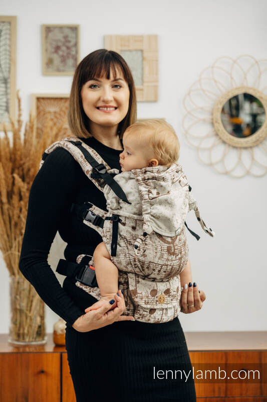 LennyUpGrade Carrier - SYMPHONY CREAM & BROWN - 100% bomull