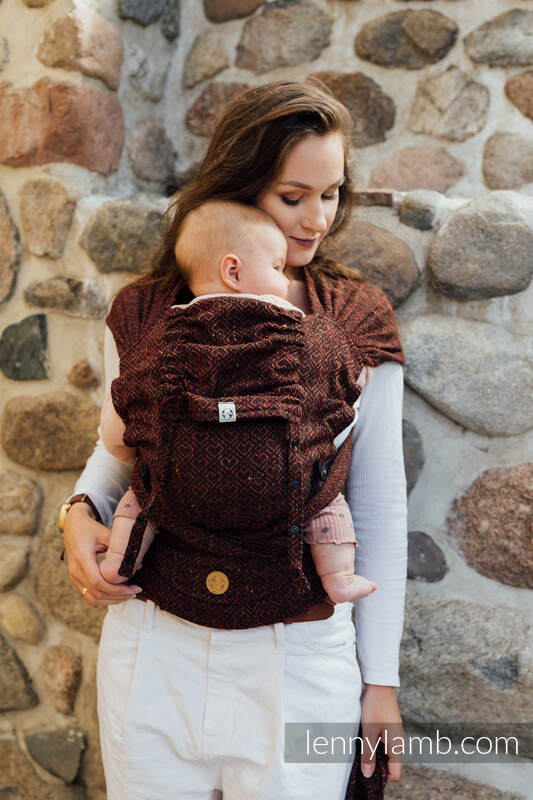 LennyHybrid Half Buckle Carrier - BIG LOVE - AUBURN - 61% bomull, 39% tussah silke - Standard