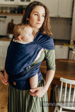 Load image into Gallery viewer, LennyHybrid Half Buckle Carrier - FLAWLESS - UMBRA - 64% cotton, 36% tussah silk - Standard
