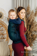 Load image into Gallery viewer, LennyPreschool Carrier - PEACOCK&#39;S TAIL - QUANTUM - 100% cotton
