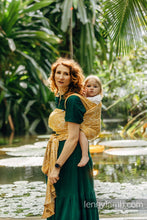 Laden Sie das Bild in den Galerie-Viewer, Lenny Lamb Woven Baby Wrap/Vävd sjal - WILD SOUL - AURUM - 100% bambu viskos
