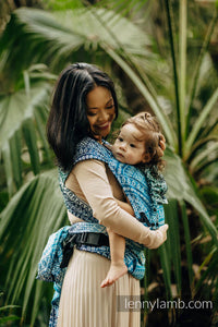 LennyHybrid Half Buckle Carrier - PEACOCK'S TAIL - SEA ANGEL - 100% bambu viskos - Standard