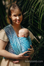 Laden Sie das Bild in den Galerie-Viewer, Lenny Lamb Woven Baby Wrap/Vävd sjal - PEACOCK&#39;S TAIL - SEA ANGEL - 100% bambu viskos

