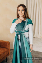 Ladda upp bild till gallerivisning, Lenny Lamb Baby Sling/Vävd sjal för prematur - LITTLE HERRINGBONE OMBRE GREEN - 100% bomull
