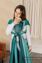 Ladda upp bild till gallerivisning, Lenny Lamb Baby Sling/Vävd sjal för prematur - LITTLE HERRINGBONE OMBRE GREEN - 100% bomull
