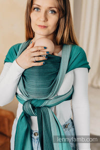 Lenny Lamb Baby Sling/Vävd sjal för prematur - LITTLE HERRINGBONE OMBRE GREEN - 100% bomull