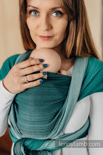 Ladda upp bild till gallerivisning, Lenny Lamb Baby Sling/Vävd sjal för prematur - LITTLE HERRINGBONE OMBRE GREEN - 100% bomull
