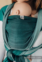 Ladda upp bild till gallerivisning, Lenny Lamb Baby Sling/Vävd sjal för prematur - LITTLE HERRINGBONE OMBRE GREEN - 100% bomull
