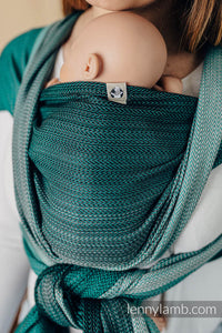 Lenny Lamb Baby Sling/Vävd sjal för prematur - LITTLE HERRINGBONE OMBRE GREEN - 100% bomull