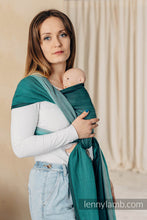 Ladda upp bild till gallerivisning, Lenny Lamb Baby Sling/Vävd sjal för prematur - LITTLE HERRINGBONE OMBRE GREEN - 100% bomull
