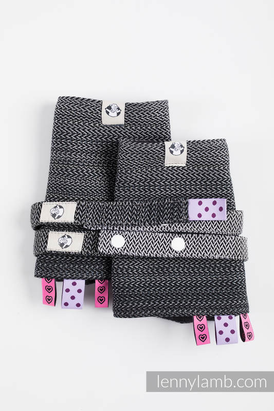 Drool Pads - LITTLE HERRINGBONE OMBRE GREY