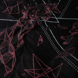 Yaro ringsjal - Geofox Duo Black Red Silver Seacell Ring Sling - 75% bomull, 25% seacell
