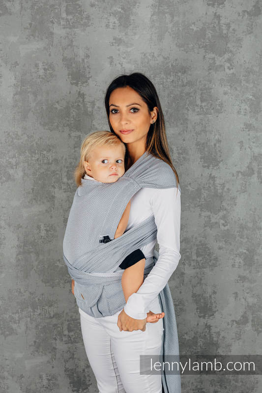 LennyHybrid Half Buckle Carrier - BASIC LINE LITTLE HERRINGBONE GREY - 100% bomull - Standard