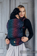 Load image into Gallery viewer, LennyUpGrade Carrier - PEACOCK&#39;S TAIL - BLACK OPAL - 60% Cotton, 28% Merino Wool, 8% Silk, 4% Cashmere
